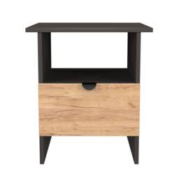 Norway Bottom Drawer Lamp Table in Gold Craft & Graphite (Ready Assembled) Grey Gold Craft & Graphite