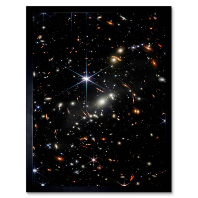 NASA James Space Telescope Deep Field Image Stars Galaxies Framed Wall Art Print