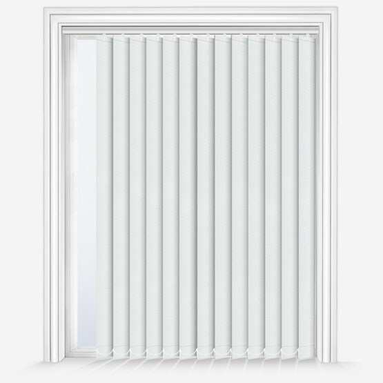 210cm White Dimout Vertical Blind 89mm Slats 140cm Drop White White