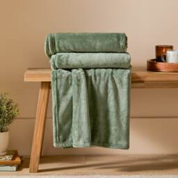 Furn Harrow Fleece Throw Green Sage 1