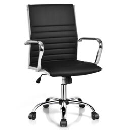 COSTWAY Executive Office Swivel Computer Desk Chair Black