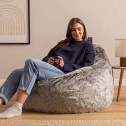Cocoon Faux Fur Bean Bag Arctic Wolf Grey Bean Bag Chairs Grey Arctic Wolf Grey L 1