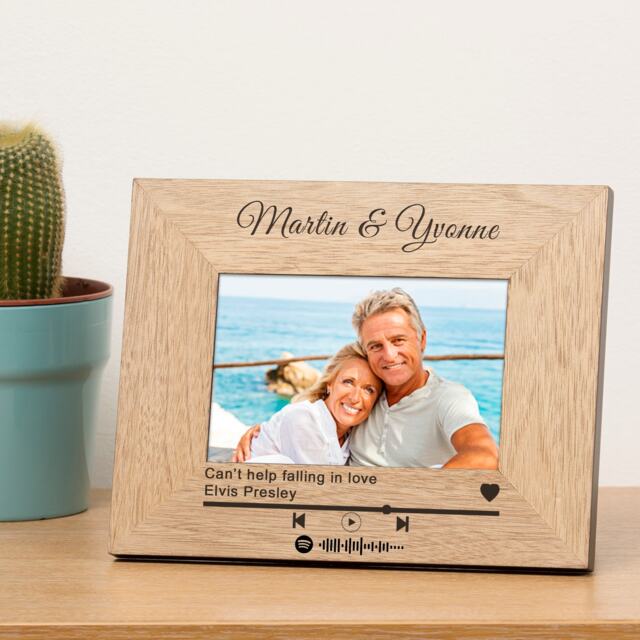 Personalised Our Song Wood Picture Frame 7 x 5 Anniversary Couple
