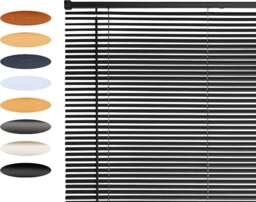 Lister Cartwright 25mm PVC Venetian Blinds Windows Easy Fit Child Safety Included (Dark Grey, 180 cm Width x 160 cm Drop)
