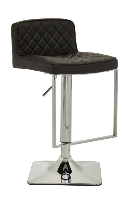 Orsina Baina Black And chrome Bar Stool With Square Base