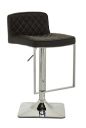 Orsina Baina Black And chrome Bar Stool With Square Base
