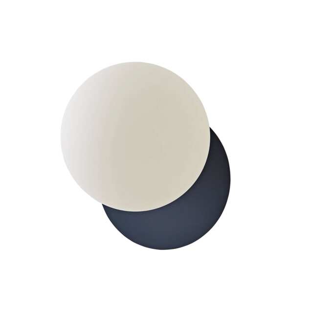 ValueLights Darla Pair Navy Opaque Globe Bathroom Wall Lights & Bulbs Blue