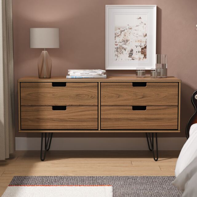 Taiwan 4 Drawer Bed Box in Carini Walnut (Ready Assembled) Brown Carini Walnut