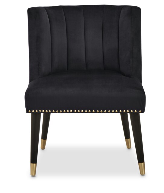 Interiors by Premier Black Velvet Chair for Living Room, Chair with Velvet Upholstery, Dining Chair for Lounge, Dinner, Home