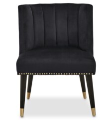 Orsina Black Velvet Chair for Living Room, Chair with Velvet Upholstery, Dining Chair for Lounge, Dinner, Home