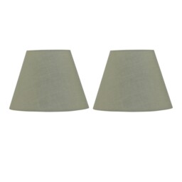 Set of 2 Sage Green Cotton 20cm Diameter Tapered Fabric Lamp Shades Green Medium 2