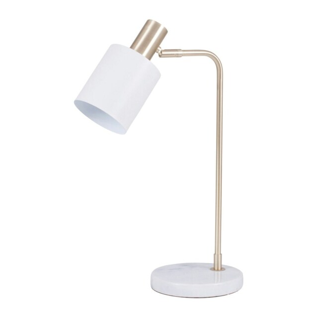 White Marble and Gold Table Lamp For Living Room