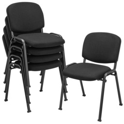 COSTWAY Set of 5 Meeting Room Office Chairs Black