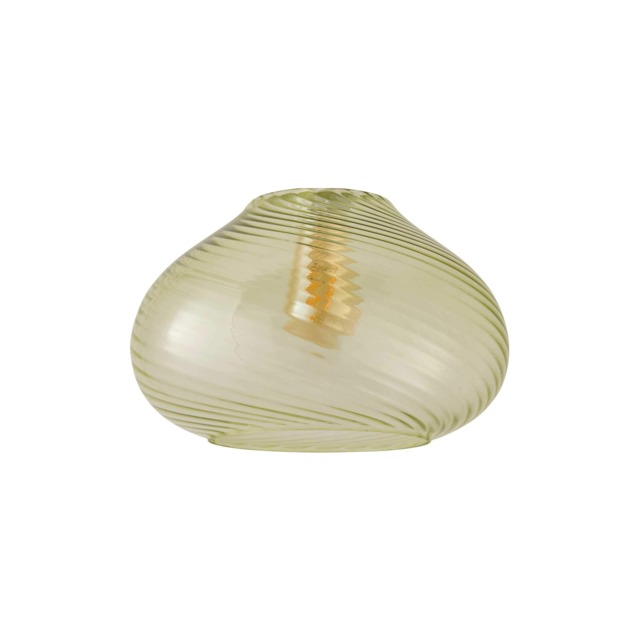 ValueLights Corinne Twill Spiral Green Glass Pendant Shade