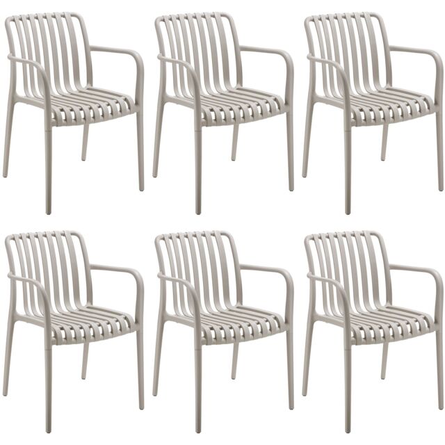 Garden Chairs Alcudia - weather-resistant, durable and long-lasting plastic Grey taupe One Size 6