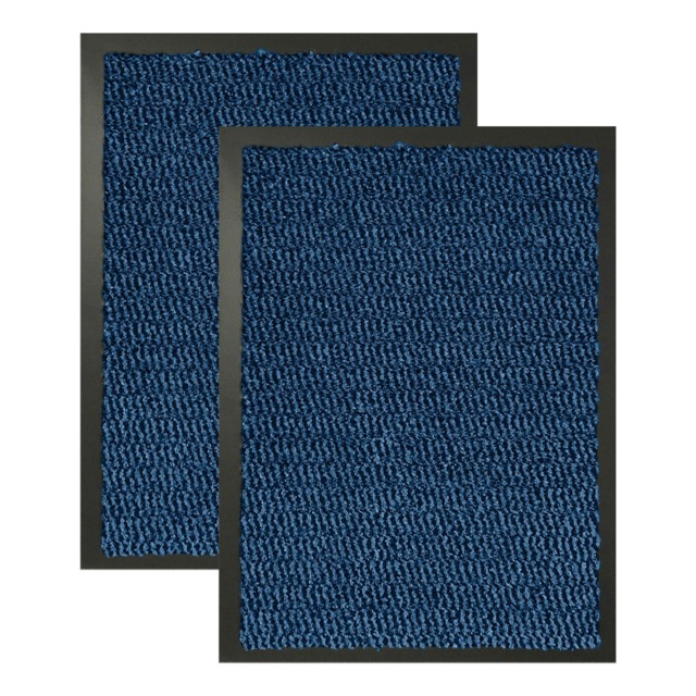 KAV Washable Door Mat Dirt Trapper Durable Non-Slip Barrier Mats Perfect Dust Absorbent Rug(40x60)cm, (1.31x1.97)Ft Blue