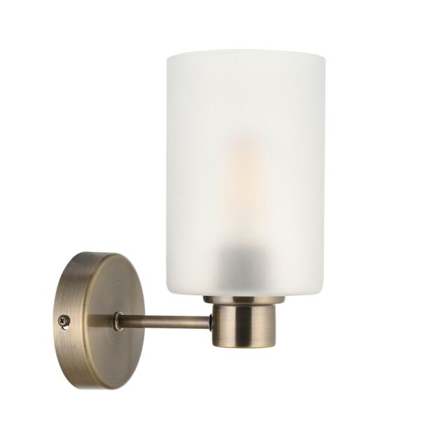 Panton - Antique Brass Wall Light with Frosted Glass Shades