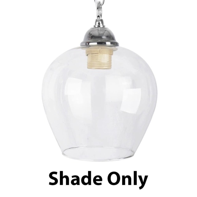 ValueLights Lewis Bell Shaped Clear Pendant Glass Shade Clear