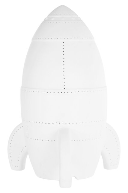 Interiors by Premier Kids Rocket Night Light, Fun Ceramic Rocket Design With Warm Glow Effect, Inspires Imagination And Eases