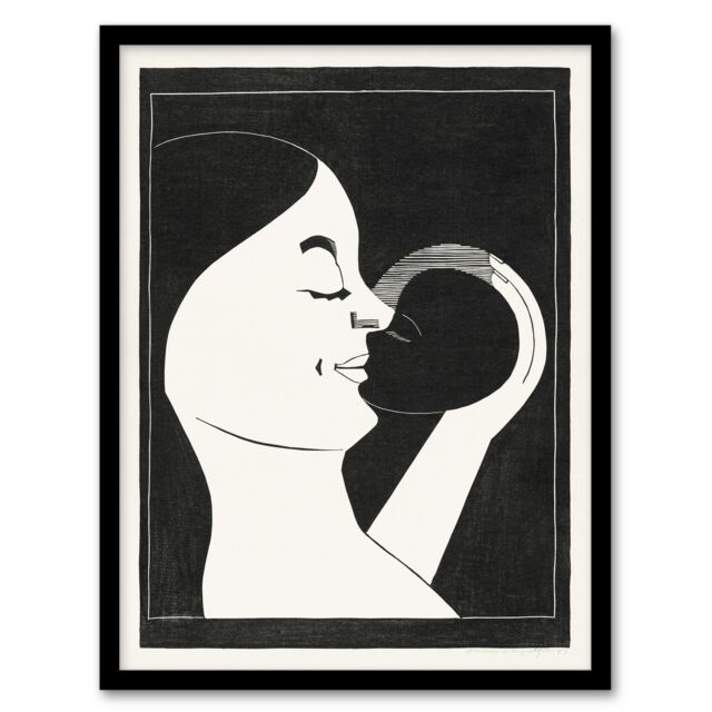 "Mother and Child Stylised Painting De Mesquita Framed Wall Art Print 12X16"""