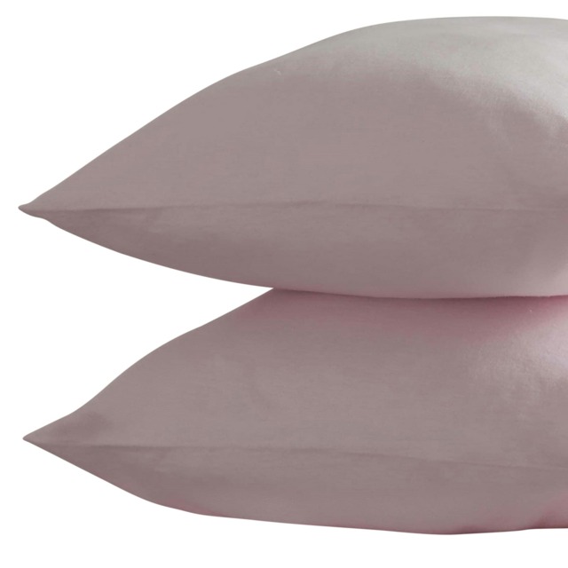Belledorm Brushed Cotton Housewife Pillowcase (Pair) - Powder Pink - One Size