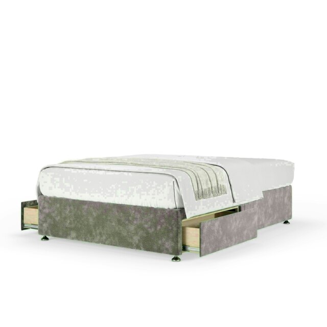 Silver Chenille 2 Drawer Divan Base Small Double