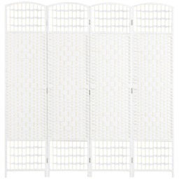 HOMCOM 4 Panel Folding Room Divider, Freestanding Privacy Screen, White White White