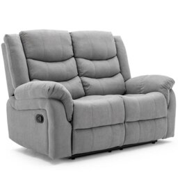 Seattle Manual Fabric Recliner 2 Seater Sofa (Grey)