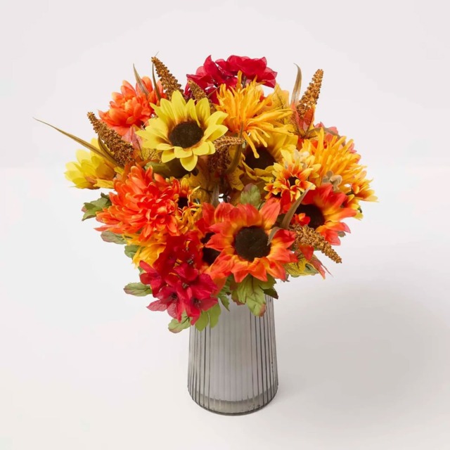 Homescapes Artificial Foxtail Autumn Flower Bouquet, Set of 2
