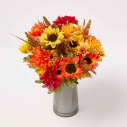 Homescapes Artificial Foxtail Autumn Flower Bouquet, Set of 2