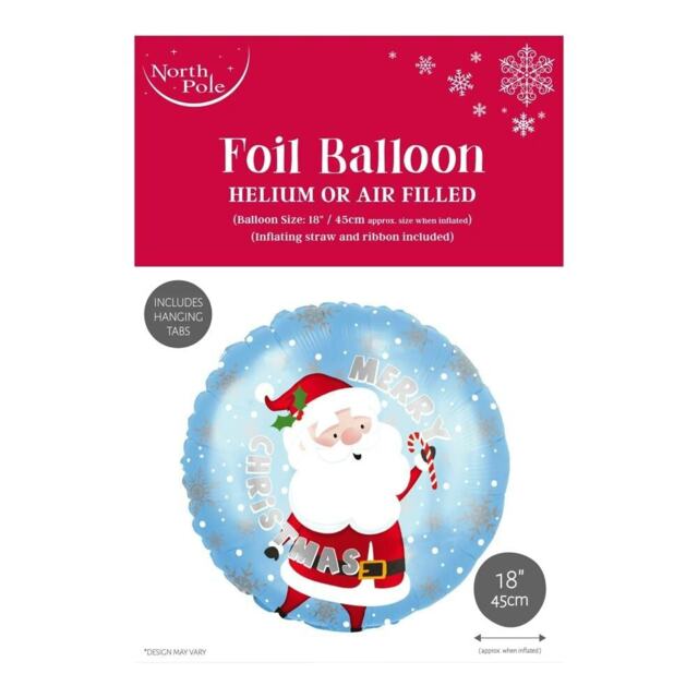 "Pack of 6 18"" Christmas Santa Cute Foil Balloons"