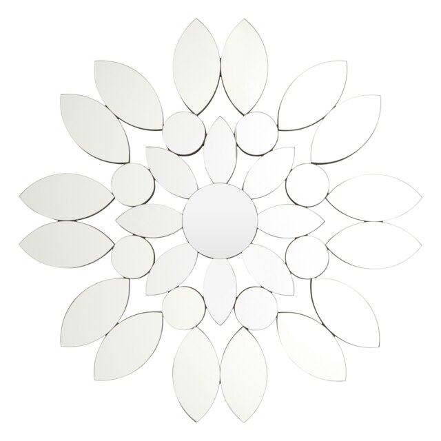 Orsina Flower Shaped Wall Mirror, Petal Design Mirror, Large Decorative Glass Wall Art For Living Room or Hallway