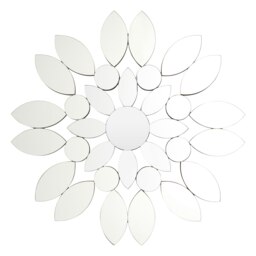 Orsina Flower Shaped Wall Mirror, Petal Design Mirror, Large Decorative Glass Wall Art For Living Room or Hallway