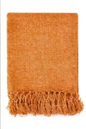 "Camilla Collection Chenille Throw in Burnt Orange (60"" x 80"")"