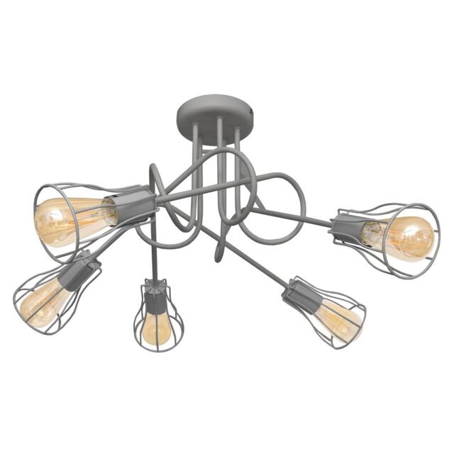 Oxford Multi Arm Semi Flush Ceiling Light Grey 64cm