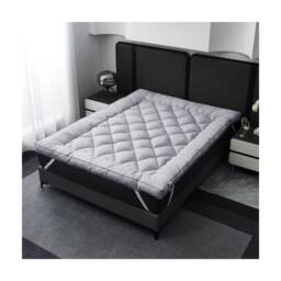 Ezysleep 2 Inch Luxurious Shredded Memory Foam Mattress Topper - Soft Microfibre Cover Grey Grey