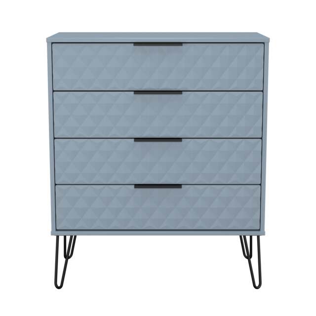 Islay 4 Drawer Chest of Drawers in Denim Blue (Ready Assembled) Blue Denim Blue