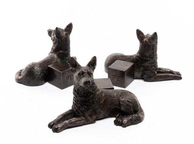 German Shepherd Plant Pot Feet - Set of 3 - L8 x W11.5 x H7.5 cm Brown