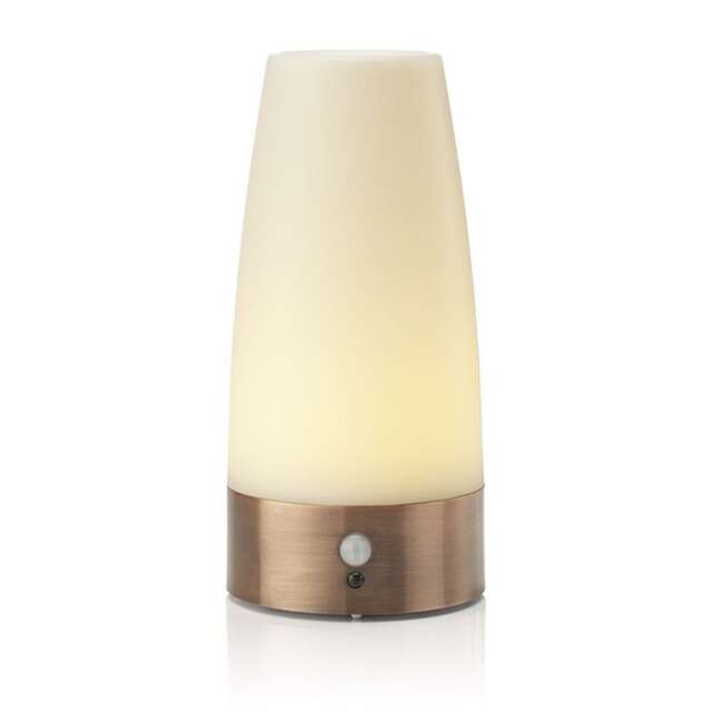 Auraglow Wireless PIR Motion Sensor Hallway Night Light White Brass/Copper