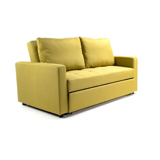 Omari 2-Seater Fabric Pull-Out Loveseat Sleeper Sofa - Lime Green Yellow Lime Yellow Two Seater 1