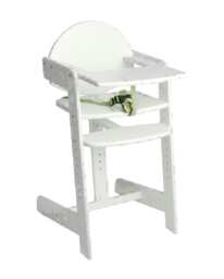 Safetots Grow with Me Wooden High Chair, White, Highchair for Baby and Toddler, converts to a Childs Chair, Stylish and Practical