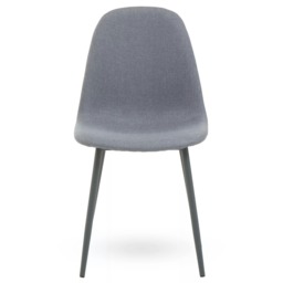 Orsina Dining Chair with Grey Powder Legs, Easy to Clean Velvet Accent Chair, High-Back Comfy Armchair
