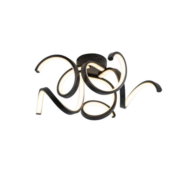 Pagazzi Fiona 5 Light Black LED Semi Flush Ceiling Light