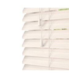 70cm White Oak Faux Wood Venetian Blinds with String (120cm Drop) White White