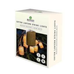 Warm White Cotton Lantern Battery Operated String Lights 2.9m