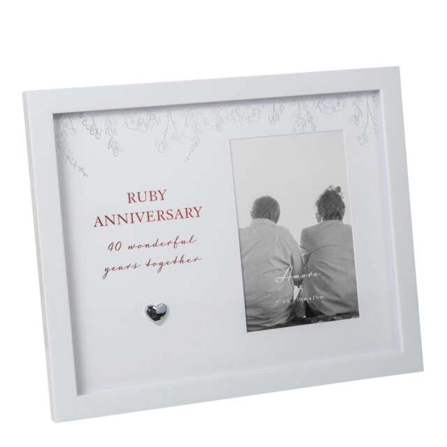 Amore Photo Frame 6x4 - Ruby Anniversary AM11840 Multi One Size