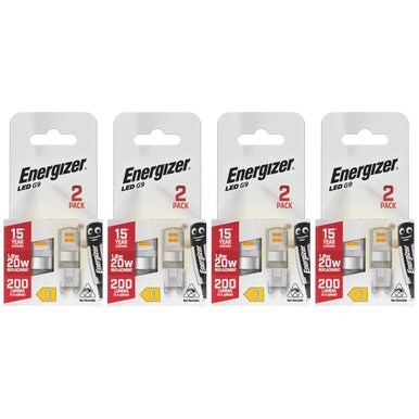 Energizer LED G9 200lm 1.8W 2700K (Warm White) Light Bulb - Pack of 8
