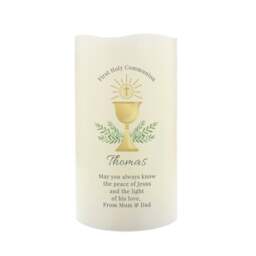 Personalised First Holy Communion LED Candle Cream One Size