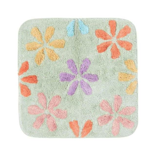 Homescapes Floral Multi Colour Cotton Shower Mat Multi