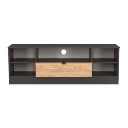 Norway Wide 1 Drawer TV & Media Unit in Gold Craft & Graphite (Ready Assembled) Grey Gold Craft & Graphite